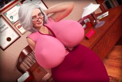 1girls 3d armpit_hair big_ass big_breasts blue_eyes clothed female female_only french_nails gilf glasses grey_hair hairy huge_breasts mature milf old_woman older_female original original_character rasmus-the-owl skylar_rozenblat solo solo_female stretch_marks thick_thighs white_hair wide_hips wrinkles