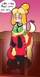 2018 2girls animal_crossing anthro ass biffalo blush bottomless breasts canid canine canis cherry_(animal_crossing) cunnilingus curvy dipstick_tail domestic_dog duo english_text female female_only fur furry highres isabelle_(animal_crossing) large_ass large_breasts mammal multicolored_tail nervous nintendo nude open_mouth oral piercing public public_sex red_fur sex shortstack sideboob smile speech_bubble stealth_sex sweat sweatdrop text tongue tongue_out translucent vaginal_penetration yellow_fur yuri