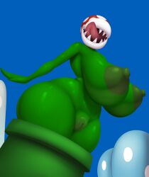 1girls big_breasts big_thighs breasts female female_only green_skin licking_lips mario_(series) naked naked_female nipples no_humans outdoors pipes piranha_plant plant pussy sadflowerhappy seductive seductive_look solo standing super_mario_bros. tagme thick_thighs