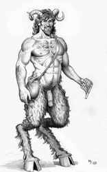 1boy 2005 abs artist_initials balls ballsack barely_visible_balls body_fur body_hair curly_hair facial_hair flaccid flaccid_penis foreskin foreskin_folds furry goatee greek_mythology hairy_male half-human hooves horns humanoid humanoid_penis intact long_hair_male male male_nipples male_only male_pubic_hair masculine mature_male mjarrett1000 monochrome muscles muscular_male mustache nooba nude_male pan_flute pecs penis pointy_ears pubes retracted_foreskin satyr scrotum sideburns smile solo testicles uncut veiny_penis