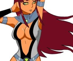 alien alien_girl alien_humanoid ben_10 ben_tennyson benfire cleavage cleavage_cutout dc dc_comics firefly259 gender_transformation genderswap_(mtf) green_eyes koriand'r kory_anders omnitrix one-piece_swimsuit red_hair revealing_clothes rule_63 short_eyebrows skimpy skimpy_clothes starfire tamaranean teen_titans transformation