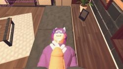 anthro bat_wings cock cum cum_on_face demithefemboy05 dick gay glasses penis rec_room rec_room_fba_(costume)