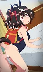 1boy ahe_gao ai_generated cum female height_difference kitasan_black_(umamusume) sex umamusume umamusume_pretty_derby