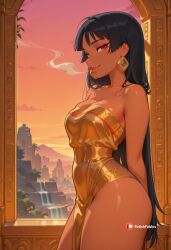 ai_generated anal anal_beads anal_insertion anal_sex asian ass ass_focus ass_grab ass_up cheeky chel chel_(the_road_to_el_dorado) choker closed_eyes dominant domination panties pleasure_face pleated_skirt thick_thighs yeyehuh