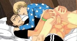 2boys anal animedrawing anus armin_arlert ass audience buttjob eren_jaeger female femboy femboysub focus insertion male on penetrated sex tagme video with yaoi