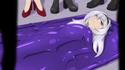 bondage bound female female_focus femsub lahley latex png rubber stationary_restraints vacuum_bed