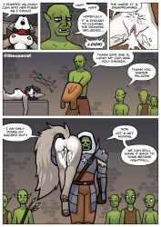 absurd_res after_orgasm after_sex after_vaginal anthro anus armor ass being_watched blue_hair bodily_fluids breasts brown_clothing canid canine canis carrying_another carrying_partner clitoris clothing comic crowd cum cum_drip cum_from_vagina cum_in_vagina cum_inside cum_on_leg cursed curvy_figure dark_hair detailed_background dialogue dressing dripping dungeon english_text excessive_cum excessive_genital_fluids exhausted eye_patch eyewear fangs fantasy female fucked_to_exhaustion fur genital_fluids genitals goblin green_body green_penis green_skin grey_body grey_fur group hair heart_symbol hi_res humanoid inside looking_at_another looking_pleasured lying magic male mammal mostly_nude mostly_nude_anthro mostly_nude_female nipples on_back open_mouth orc penis pink_nipples pubic_tattoo scarf scarf_only sharp_teeth speech_bubble spread_legs spreading sweat sweatdrop tattoo teeth text thecumrat thick_thighs tired unconscious volka voluptuous voluptuous_anthro voluptuous_female vulva white_body white_fur wide_hips wolf