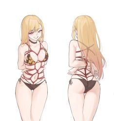 1girls bdsm bikini bondage dongyunqing kitagawa_marin marin_kitagawa my_dress_up_darling shibari shibari_over_clothes solo solo_female sono_bisque_doll_wa_koi_wo_suru tagme