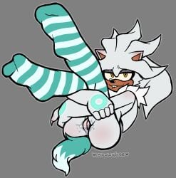 2022 andromorph anthro bite biting_lip biting_own_lip blush bodily_fluids circle_(marking) clothing digital_drawing_(artwork) digital_media_(artwork) ear_blush eulipotyphlan feet fluffy fluffy_chest footwear fur genital_fluids genitals grey_background heart_eyes heart_symbol hedgehog hi_res holding_legs_up holding_own_legs_up intersex legs_up legwear looking_at_viewer mammal meowwabae presenting presenting_vulva sega self_bite silver_the_hedgehog simple_background socks solo sonic_the_hedgehog_(series) stockings tan_body tan_skin teal_body teal_clothing teal_fur teal_legwear teal_stockings vaginal_fluids vulva white_body