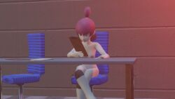 3d_animation accurate_art_style accurate_body_type accurate_proportions breasts curvy elcolegadp female human jupiter_(pokemon) medium_breasts nintendo nude_edit nude_filter nudist pale_skin pokemon pokemon_dppt purple_hair pussy shaved_pussy tagme video