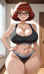 ai_generated breasts calvin_klein curvaceous curvy curvy_body curvy_female curvy_figure hanna-barbera houseofwaifu huge_breasts scoob! scooby-doo thick thick_hips thick_legs thick_thighs underwear velma_dinkley wide_hips wide_thighs