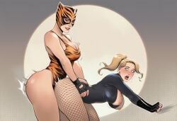 2girls ai_generated big_ass big_breasts big_thighs birds_of_prey black_canary breasts curvaceous curvy curvy_figure dc dc_comics digital_media_(artwork) dinah_lance female fishnet_legwear fishnets green_arrow_(series) hips hourglass_figure huge_ass huge_breasts huge_thighs huntress_(dc) huntress_(paula_brooks) jsa justice_league justice_society_of_america large_ass large_breasts large_thighs legs light-skinned_female light_skin mature mature_female paula_brooks phophopho round_ass slim_waist the_golden_age_(dc) thick thick_ass thick_hips thick_legs thick_thighs thighs tigress_(dc) tigress_(paula_brooks) voluptuous waist wide_hips young_all-stars yuri