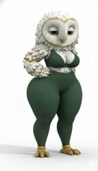 ai_generated curvaceous curvaceous_female curvy_body female female_only furry furry_female gemini owl thick_thighs