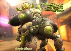 3d 3d_(artwork) 3d_render asrielthewagon better_version_at_source big_areola big_ass big_breasts big_nipples big_woman blender blender_(artwork) blender_(software) blender_eevee green_nipples horns huge_ass huge_breasts looking_at_viewer massive_boobs massive_breasts massive_tits orisa overwatch pointing_at_viewer puffy_nipples robot robot_girl showing_ass showing_breasts size_difference smiling_at_viewer taur tauren_female thick_nipples watermark