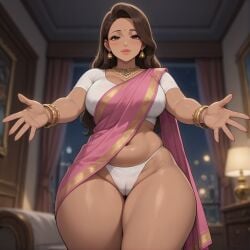 1:1 ai_generated bangles bell_earrings bindi blouse blurry_background brunette_hair busty cameltoe caramel-skinned_female curtains dark_skin dark_skinned_female earrings female from_below furniture gold_jewelry grok indian indian_clothes indian_female indoors inviting jewelry milf mommy necklace open_arms pelvic_line reaching_out rgomez007 saree sari solo_female stable_diffusion table_lamp tanned thick_lips thick_thighs thong traditional_clothes warm_colors warm_lighting wide_hips window