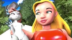 animation big_ass big_belly big_breasts big_butt blonde_hair digestion disney heymanand_(artist) judy_hopps lifeguard lifeguard_(lilo_and_stitch) lilo_and_stitch nani_pelekai oral oral_vore predator/prey rabbit red_clothes red_clothing tagme video vore zootopia