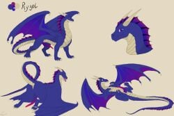 2_horns 3:2 absurd_res anonymous_artist anus ass back_scales blue_body blue_face blue_legs blue_neck blue_scales blue_tail blue_wings claws closed_eyes dragon european_mythology feral frill_(anatomy) genitals hi_res horn lying male membrane_(anatomy) membranous_frill membranous_wings model_sheet multicolored_body multicolored_frill multicolored_penis multicolored_wings multiple_poses mythological_creature mythological_scalie mythology on_back open_mouth paws penis pink_tongue pose purple_eyes quadruped reference_image rygel_(rygeldragon2026) scales scalie solo spread_legs spreading standing tail tapering_penis teeth toe_claws tongue tongue_out ventral_scales western_dragon white_body white_claws white_horn white_mouth white_neck white_scales white_tail wing_claws wings