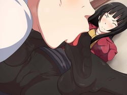 1boy black_hair cameltoe feet feet_licking female flying_witch kowata_makoto licking pantyhose