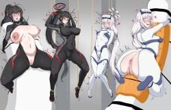 blue_archive bodysuit cielobivolta himari_(blue_archive) rio_(blue_archive) tied_up trapped