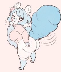 big_ass big_breasts chiikawa ear momonga_(chiikawa) shortstack tail tiny_female
