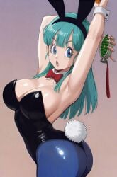 1girls ai_generated anime anime_girl ass big_ass blue_eyes blue_hair breasts bulma_(bunny) bulma_(dragon_ball) bulma_briefs bunny_costume bunny_ears bunny_girl bunnysuit dragon_ball dragon_ball_z female female_only solo