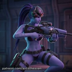 1girls accurate_art_style ai ai-created ai_art ai_assisted ai_generated airtist alien alien_girl alien_humanoid animated artist_name athletic bikini bikini_bottom bikini_top bra close-up close_up closeup female female_only fit gear headwear high_resolution highres looking_at_viewer medium_breasts official_style overwatch overwatch_2 panties patreon purple_body purple_hair sexy sexy_body skinny skinny_female solo solo_female solo_focus tagme thong underwear video watermark weapon widowmaker