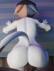 3d_(artwork) absurd_res anthro bed black_body black_fur blender_(artwork) clothing digital_media_(artwork) domestic_cat duo epic_games felid feline felis female floor fortnite fur furniture genitals hat headgear headwear hi_res human male male/female mammal meow_skulls orange_body orange_fur penetration penile penile_penetration penis penis_in_vagina tail vaginal_penetration why47