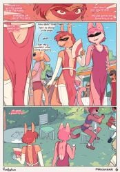 1girls anthro balls breasts bulge comic dress female funkybun furry penis tagme