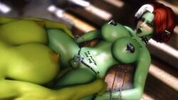 3d balls bandages big_breasts blush bottomless breasts bubble_ass bubble_butt chained chained_up chains chastity_cage curvaceous curves curvy curvy_body curvy_figure curvy_hips dickgirl erect_penis erection excited fat_ass futa_on_futa futa_only futanari futanemesislol goblin goblin_futa green_body green_skin intersex large_ass looking_at_viewer makeup nipples nude oral penis sharp_nails short_hair shortstack skyrim small_penis small_penis_humiliation small_waist smaller_penetrated sound tagme the_elder_scrolls thick thick_ass thick_thighs uncensored video wide_hips