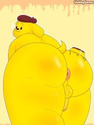 balls big_ass big_butt canine chubby chubby_male femboy food_on_body gay gay_anal gay_male gay_sex homosexual homosexual_male homosexual_sex liukky male/male male_only male_penetrated male_penetrating male_penetrating_male pompompurin pudding simple_background yellow_body