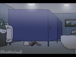 1boy 1boy1girl 1girls animated bathroom bent_over cleaning cumming_inside diner employee_uniform forbiddenchees8 heart mating_press musi_cassie nodding sound spiky_teeth stall straight straight_sex tagme video voice_acted white_socks working_girl