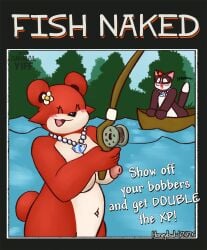 1boy 1girls breasts female honeybud male nude rosetta_(honeybud) super_animal_royale tagme water