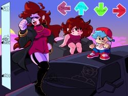 2021 boyfriend_(friday_night_funkin) breast_expansion car cloudboyo friday_night_funkin girlfriend_(friday_night_funkin) growth_drive henchmen_(friday_night_funkin) limousine mommy_mearest tagme weight_gain