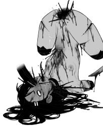 amputated_arm amputated_leg amputation amputee big_penis black_hair blood_on_face blood_splatter bluesalm0n breasts cum_in_pussy cum_on_body cum_on_breasts cum_on_face dead ejaculation extreme_content female fluids gore guro guts hairclips hayase_nagatoro intestines long_hair male monochrome necrophilia nipples nude penis please_don't_bully_me,_nagatoro pussy ryona silhouette smile snuff spread_legs stomach_bulge teenage_female teenager thighhighs upside-down vagina