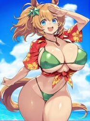 1girls ai_generated animal_ears anthropomorphization eyes female hair legs skin tagme taiki_shuttle_(umamusume) umamusume umamusume_pretty_derby young