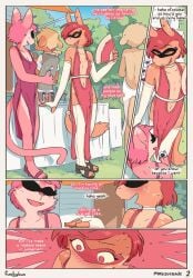 2girls anthro comic dress embarrassed female funkybun furry horse no_panties tagme
