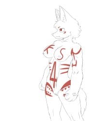 abs anthro arrier_jewolf breasts canid canine canis female genitals hi_res mammal mau_makan_apa solo tail vulva wolf