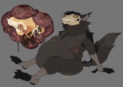 4_eyes alternate_version_at_source ambiguous_gender andromorph anthro anus areola big_breasts bodily_fluids breasts canid canine canis cum cum_from_ass cum_in_ass cum_inside curled_up d0gthing dripping duo ear_tuft female gaping gaping_anus genital_fluids genitals guts herpestid hypnotic_eyes inner_labia inside_stomach internal intersex long_inner_labia mammal meerkat multi_eye nonbinary_(lore) organs piercing pubes puffy_anus puffy_areola skulldog_(species) stomach_bulge trans_(lore) trans_man_(lore) tuft unknown_species vore vulva wolf