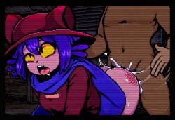 1boy ahead ahegao_face cum_in_pussy cum_inside female niko_(oneshot) oneshot pixelated rule_63 slap slap_mark slapping_ass slapping_butawt tagme vhs_filter
