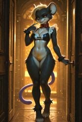 1girls ai_generated aila_(scorpianpp) alolan_rattata anthro_female black_fur black_sclera blonde_hair female generation_1_pokemon mouse_girl orange_eyes original_character pokemon pokemon_(species) rattata scorpianpp self_upload short_hair stable_diffusion yellow_hair