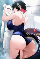 1boy 1girls 2d 2d_(artwork) ai_generated ass big_ass big_breasts big_butt breasts ellen_joe female female_focus height_difference large_ass large_boobs large_breasts large_butt light-skinned_female light_skin male shark_girl shark_tail sharkgirl short_hair short_hair_female size_difference tall_female tall_girl tall_woman taller_female taller_girl taller_woman thefelix video_game_character voluptuous voluptuous_female y/n y/n_(your_name) you zenless_zone_zero