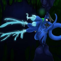 astrumfall blue_body breasts corruption futanari lipples mutagenoverflow nipple_mouth not_furry