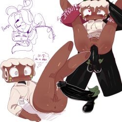 1boy 1cuntboy anus ass balls ballsack bigger_male bigger_penetrating_smaller black_cock black_dick black_penis blush blush_lines bri_kina brown_body cock cosmo_(dandy's_world) cum_leak cum_leaking cuntboy dandy's_world dandys_world dick exposed_pussy femboy full_nelson green_pubic_hair heart_shaped_pupils hoodie hugging hugging_partner kinabrito legs_up lifting_leg lifting_legs penetrating penetration penis penis_in_pussy penis_in_vagina precum precum_drip pussy pussy_bulge smaller_male smaller_penetrated sprout_(dandy's_world) star_(symbol) star_freckles swirly_eyes tear tearing_up tears_in_eyes tears_of_pleasure thought_bubble tight_anus tight_ass twisted_sprout_(dandy's_world) vagina white_hoodie