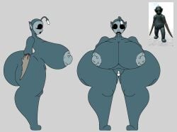 dermaptera digital_media_(artwork) drawing fish hyper_breasts hyper_butt hyper_thighs hyper_tits illicium lure_(anatomy) naked newborn_(slendytubbies) slendytubbies slendytubbies_oc st_tdau teletubbie teletubbies voluptuous voluptuous_body voluptuous_female water_creature