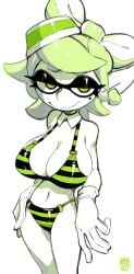 big_breasts bikini clothing female foresttherotten handwear huge_breasts inkling inkling_girl marie_(splatoon) nonsexual pale_skin splatoon splatoon_(series) swimwear tagme tentacle_hair