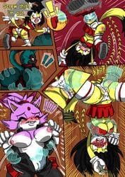 absurd_res anthro blaze_the_cat breasts clothing disembodied_hand fan_character felid feline female ghost hi_res honey_the_cat mammal nipples panties pussy saltwatertoffee sonic_(series) spirit underwear undressing upskirt water_the_cat