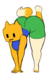 1girls ai_generated big_ass cat_ears perchance_ai roblox stretching yellow_body
