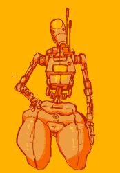 2026 ambiguous_gender ass b1_battle_droid battle_droid big_ass hand_on_hip huge_ass large_ass looking_at_viewer machine mechanical_arms pussy robot robot_joints solo solo_focus star_wars submarichamomi2 thick_thighs wide_hips yellow_background
