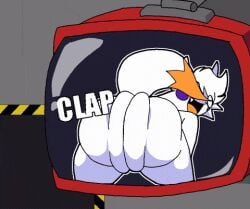 1girl 2d 2d_(artwork) 2d_animation animated anthro anthro_female anthro_only ass ass_focus background bent_over big_ass big_booty big_butt booty butt butt_focus clapping_ass clapping_buttocks clapping_cheeks cmartarn33043 fangame female female_only five_nights_at_freddy's five_nights_at_freddy's:_sister_location five_nights_at_frickbears five_nights_at_frickbears_3 fnaf fnaf_fangame funkymunstry furry furry_female furry_only hi_res highres lolbit_(fnaf) lolbit_(frickbears) looking_at_viewer looking_back looking_back_at_viewer office office_background on_screen screen shaking_ass shaking_butt smiling solo solo_focus thick thick_ass thick_legs thick_thighs toony toony_face tv tv_screen twerking white_body white_fur yellow_tail_tip
