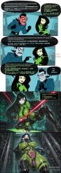 ai_generated anal black_hair bodysuit bondage bound breasts comic comic_strip defeated dildo disney dr._drakken earrings english_text female gag green_bodysuit heart jewelry kim_possible large_breasts latex long_hair mask object_insertion restrained sex_toy shego solo speech_bubble thighhighs vaginal_object_insertion vaginal_penetration vibrator villain_party69